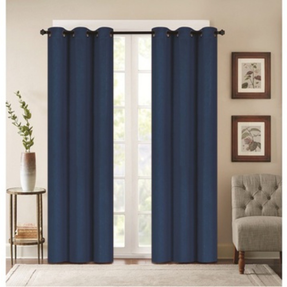 Blackout window panels. Navy blue 38"x84"